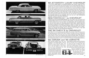 1964 CHEVROLET IMPALA - CHEVELLE - NOVA - CORVAIR - KORVETTE ~ ORIGINAL 2-SEITEN AD - Bild 1 von 1