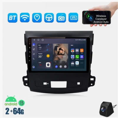 64G Für Mitsubishi Outlander II CWW 2005-2011 Android13 Autoradio CarPlay Kam - Bild 1 von 4