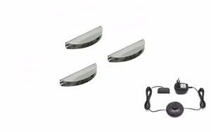 LED clip Glaskantenbeleuchtung/Regalbeleuchtung 3er Set Edelstahl Warmweiß - Bild 1 von 6