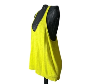 Sass & Bide tank top. Small. Acid Yellow Cotton/Linen mix singlet. - Picture 1 of 7