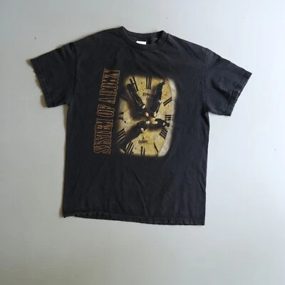 Vtg System of A Down Measures Small Black T Shirt Clock Hypnotize Mezmerize - Image 1 of 4