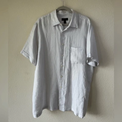 Club Room 100% Linen Luxury Mens Shirt XL Billowing Cloud Short Sleeve Coastal - Image 1 of 4