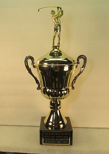 Golfturnier Auszeichnung Goldmedaille Pokal Marmorsockel KOSTENLOSE Gravur 2-3 Tage Post - Bild 1 von 3