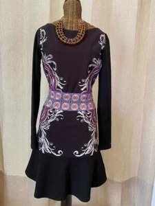 HALE BOB - BLACK FLORAL LONG SLEEVE DRESS - XS - Picture 1 of 4