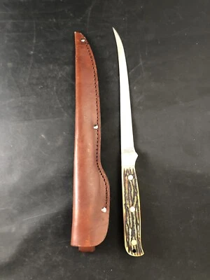 12" Vintage TÍO HENRY ciervo SHRADE funda de cuero 167 Vc4 Foto 1 de 4