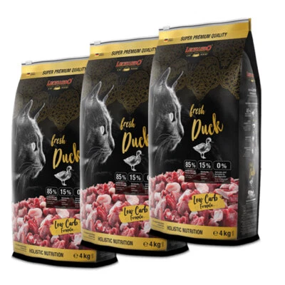 3 x 4 kg Leonardo fresh Meat Duck & Poultry Trockenfutter Katze Getreidefrei - Bild 1 von 2