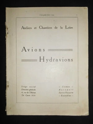 AVIONS HYDRAVION ATELIERS CHANTIERS LOIRE AVIATION 1934 NOMBREUSES PUBLICITÉS - Photo 1/4