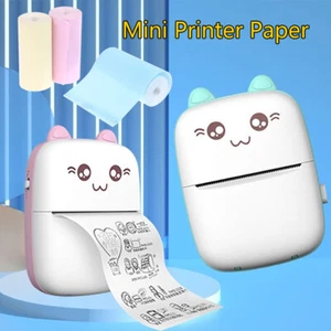 3 Rolls Portable Mini Printer Thermal Label Printers Paper 57x25mm DIY Stick GF - Picture 1 of 7