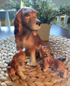 Vintage Dog & Puppy Family Japan set of three - Picture 1 of 15