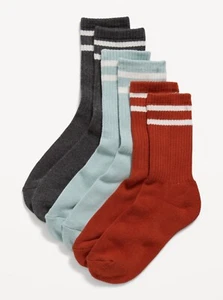 Old Navy Kid Boys Girls Gender-Neutral Striped Crew Socks 3-Pack Size Medium - Picture 1 of 1