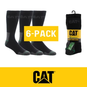 6 x Pairs Cat Bamboo Socks Work Caterpillar Black Anti Bacterial CP235300 - Picture 1 of 3
