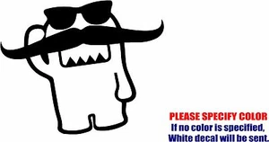 Long Mustache Domo Graphic Die Cut decal sticker Car Truck Boat Window 6" - Picture 1 of 3