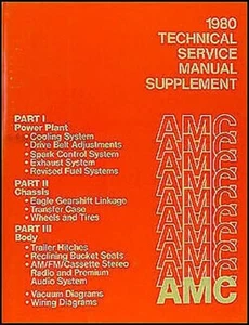 1980 AMC Negozio Manuale Update Integratore Originale Aquila Concord Amx Spirit - Foto 1 di 1