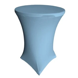Round Spandex Tablecloth 30" x 30" High Blue Light - Picture 1 of 1