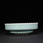 7.3" Chinese Porcelain qing dynasty qianlong mark cyan glaze lotus Brush Washer