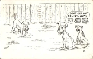 Cartolina Postata 1950 Cartone Animato Biglietto Auguri Di Cani E Osservazione Divertente - Foto 1 di 2