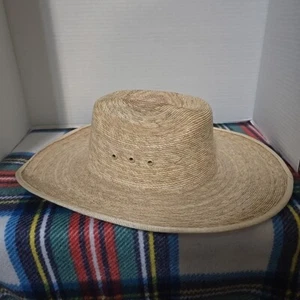 SCHÖNER Vintage Tony Lama Stroh 100% Cowboy Palma Natur Größe 7 Westernhut - Bild 1 von 9