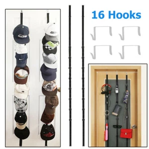 Baseball Cap Hat Rack Wall Door Hanger Holder Storage Organizer 16 Hooks US - Picture 1 of 10