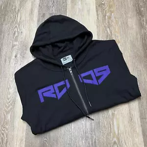 NEW ERA Graphic Full Zip Up Black Hooded Sweatshirt Hoodie Women's Size Medium - Picture 1 of 10