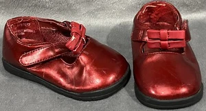 Vintage McKids Action Flex Metallic Red Baby Toddler Girls Slip On Shoes Size 3 - Picture 1 of 8