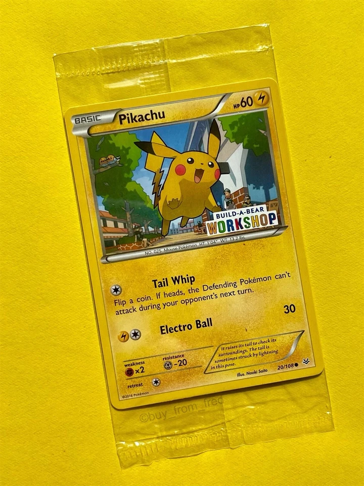 Build a Bear Pokemon Card Pikachu Promo Trading Card TCG SEALED NEW - Image 1 of 1