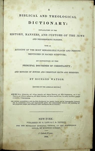 Ein biblisches und theologisches Wörterbuch von R. Watson 1844 Hardcover New York HERKUNFT - Bild 1 von 2