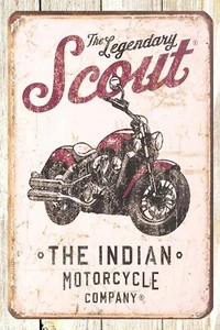 auto decor legendary Scout Indian motorcycle tin metal sign - Picture 1 of 4