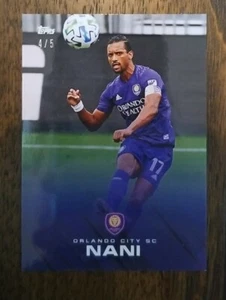 2020 Topps On Demand MLS Playoffs Nani Blue Parallel 4/5 Orlando City FC - Picture 1 of 2