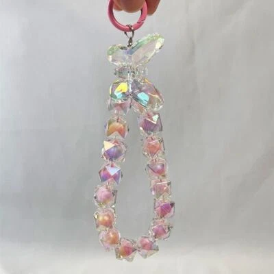 Correa de muñeca brillante con cuentas de cristal para mujer teléfono móvil cordón encanto anti-perdida  Foto 1 de 4