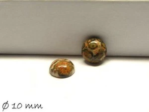 2 uds. Cabujones de piedras preciosas de jaspe leopardo para pegar en monturas, Ø 10 mm  - Imagen 1 de 1