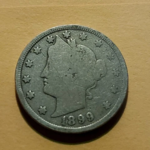 1899 Liberty Head V 5c Nickel Free Shipping Cover