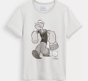 NWT Coach X Popeye Ringer T Shirt CZ504 Grey Gray Size Small - Picture 1 of 5