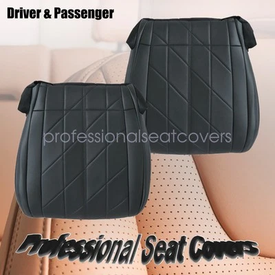2 x Funda de asiento de cuero negra inferior delantera negra para Infiniti FX35 FX37 FX50 09-17 Foto 1 de 4