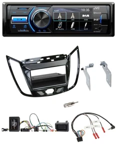 JVC Bluetooth Lenkrad USB DAB Autoradio für Ford C-Max Kuga Klavierlack schwarz - Bild 1 von 11