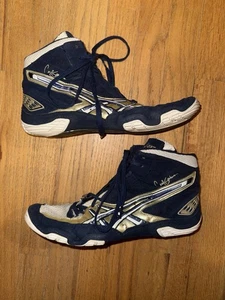 ASICS Cael Sanderson V3.0 Wrestling Blue/Gold JY700 Size 11 - Picture 1 of 12