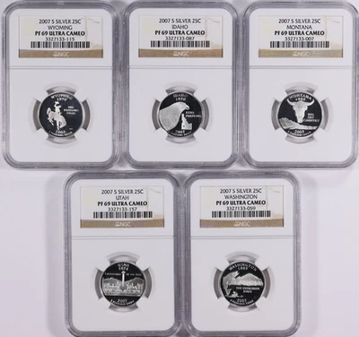 2007-S 50 Silver State Quarters Set NGC Proof 69 UC (5 Coins) - Image 1 of 2