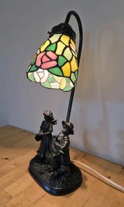 Widdop Bingham & Co Bronze Tiffany Resin Art Deco Style Figural Table Lamp - Picture 1 of 9