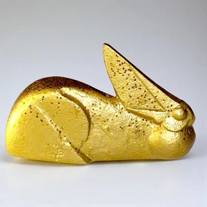 Japanischer Briefbeschwerer Bunchin Eisen Sotaro Saegusa Gold Hase Handwerk Ornament R7 - Bild 1 von 10