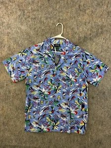 Polo Ralph Lauren Mens Woven Short Sleeve Shirt All Over Surf Print Medium - Picture 1 of 7
