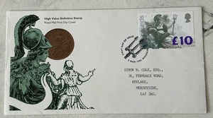 GB QEII 1993 £10 Britannia High Value Definitive RM FDC Windsor Trident Cat £30 - Picture 1 of 4