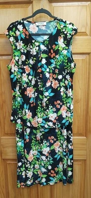 Kasper 2 Piezas Top Falda Sin Mangas Top Floral Viaje Pullover Talla XL Foto 1 de 4