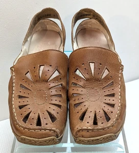 Rieker Antistress Tan Leather Cut Outs Sling Back Shoes Women’s 9.5 / 41 - Picture 1 of 9