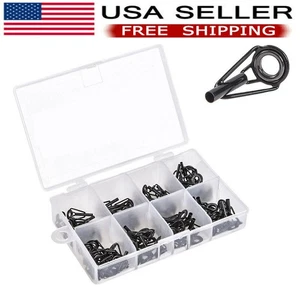 80Pcs 8 Sizes Ceramic Fishing Rod Guide Tips Top Eye Rings Line Repair Kits USA - Picture 1 of 13