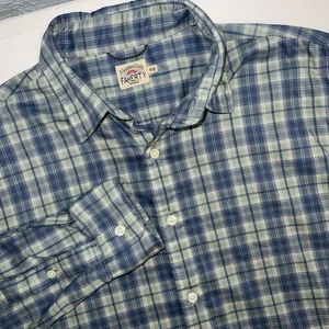 Camisa Faherty Para Hombres Azul a Cuadros con Botones Ligera Manga Larga Talla Med - Imagen 1 de 8