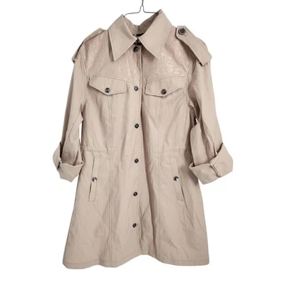 Nanette Lepore Tan Trench Coat Womens Size Medium M  - Image 1 of 4