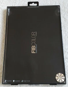 For iPad AIR 2 X-Level FIBCOLOR Ultra Slim Full Cover Flip Case / Stand BLACK - Picture 1 of 10
