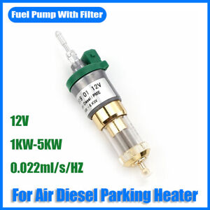 12V Air Diesel Heater Oil Fuel Pump with Filter 22ml 1KW to 5KW Quiet Car CN #