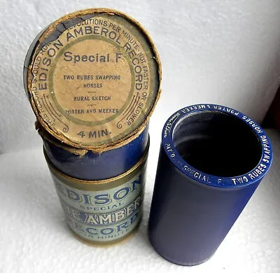 4-Min-Cylinder-Phonograph-Walze-Edison Blue Amberol-SPECIAL F Serie SKETCH • 29€