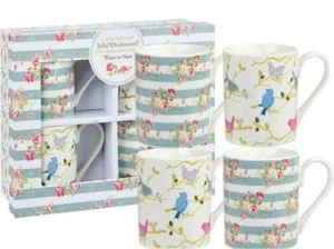 Queens Julie Dodsworth Time To Nest 4er Set feine China Becher verpackt - Bild 1 von 1