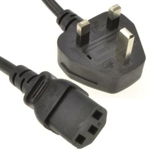 CEI C13 CÂBLE SOCKET FIL CONDUCTEUR ALIMENTATION 3 BROCHES UK PRISE BOUILLOIRE MONITEUR PC TV 1 2 3 5m - Photo 1/4